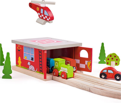 Bigjigs Wooden Rails Brandweerkazerne