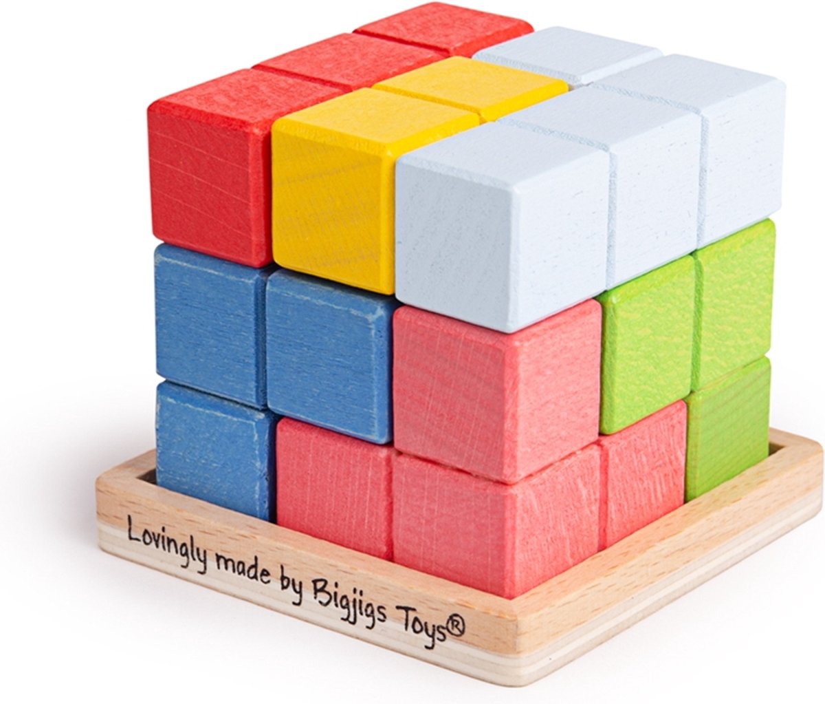 Bigjigs Puzzle Kubus Lock-A-Cube en bois