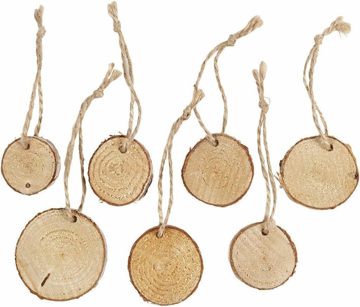 Disque en bois avec cordon suspendu, 7e.