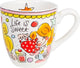Mini mug Blond Amsterdam rattrapant son retard - bord rose