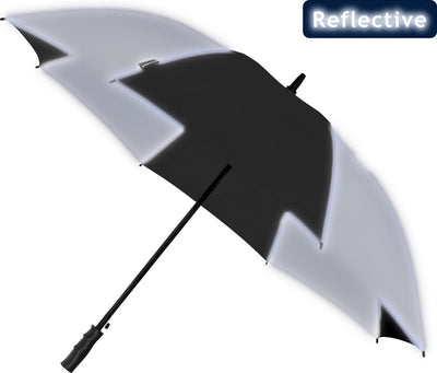 Falcone - parapluie réfléchissant - ø 120 cm - parapluie de golf - automatique - coupe-vent - noir argent