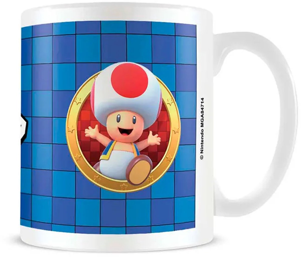Tasse pyramide super mario (crapaud port 3d) bleu
