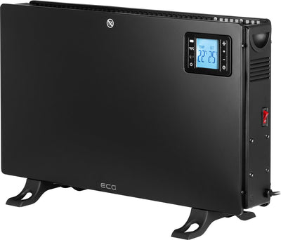 ECG tk 2080 dr noir - convecteur à air chaud - thermostat - 3 niveaux de puissance 750 1250 2000 w - turbo