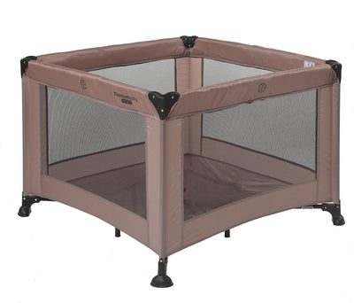 Titanium baby Parc pour bébé pliable en titane Smart Mason avec rehausseur 100 x 100 cm taupe avec sac de transport