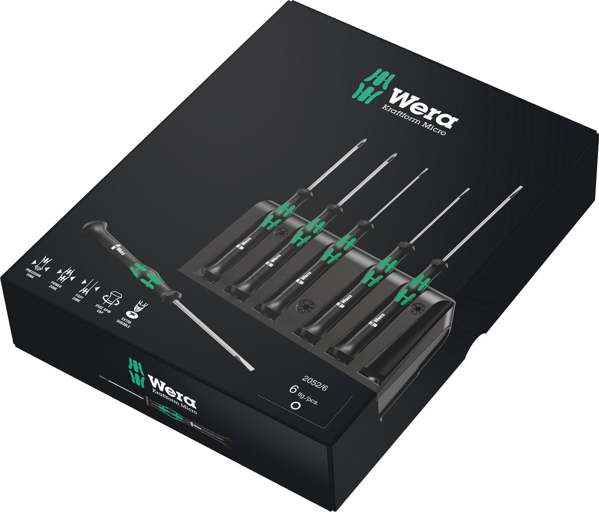 WERA 2052 6 Micro Tournevant Set + Holder
