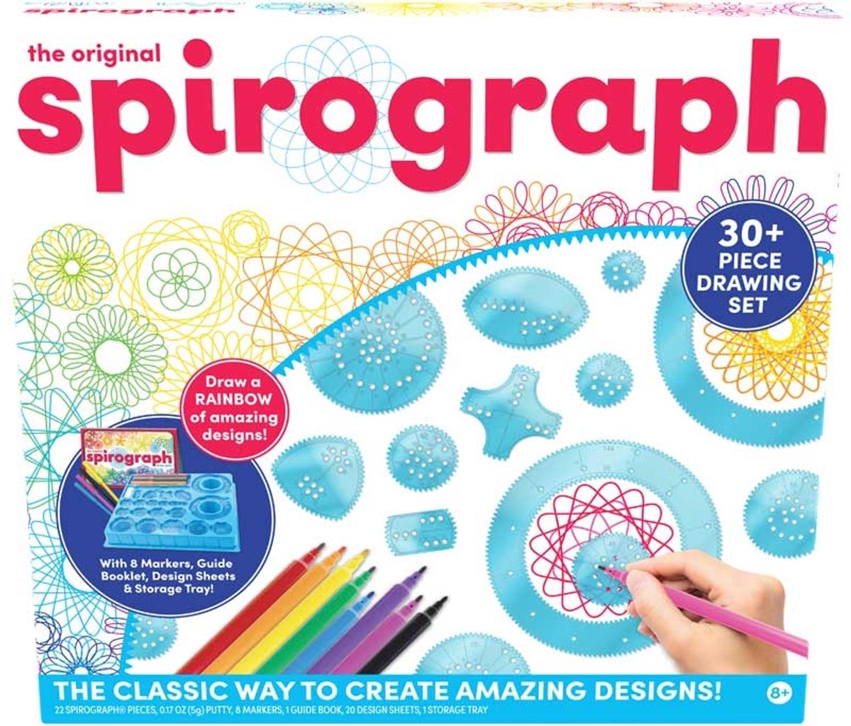 Ensemble de dessins créatifs spirographe aux formes originales.