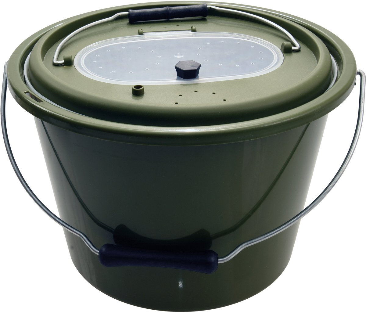 Marmite à appâts en plastique Albatros ronde 10 litres - seau à appâts avec insert et couvercle d'aération