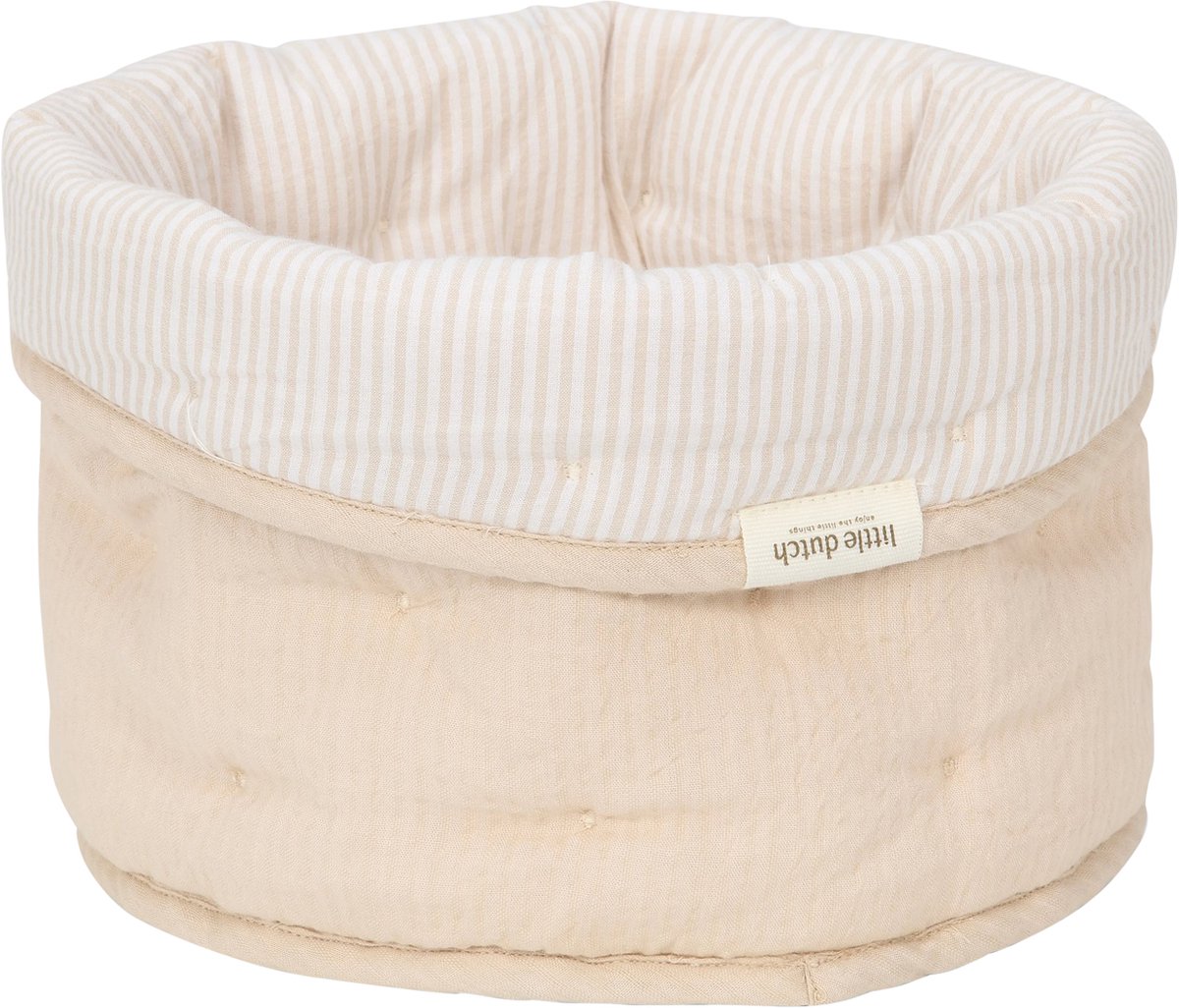 Little Dutch panier à langer pure petit - rayures beige doux