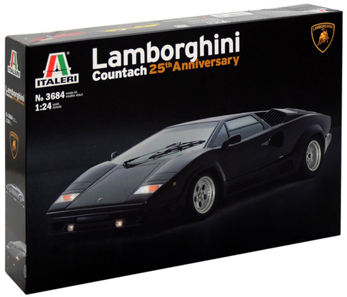 Modèle réduit de voiture Italeri - 3684 Lamborghini Countach - Plastique 25e anniversaire - 1:24 - modélisme