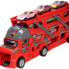 Fold-out car transporter with firing function - red