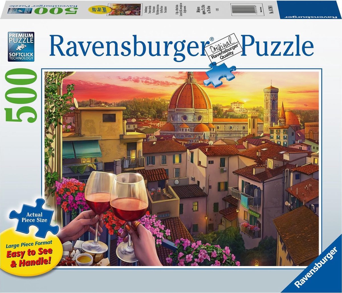 Puzzle Ravensburger buvant du vin sur la terrasse - puzzle - 500 pièces