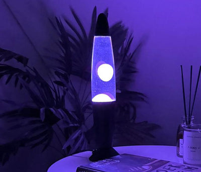 Lampe à lave sans marque sans marque - lave multicolore - pied noir - éclairage LED - éclairage d'ambiance pour adultes et enfants - nouvelle collection hiver 2023 - 23w - 35 x 8,5cm