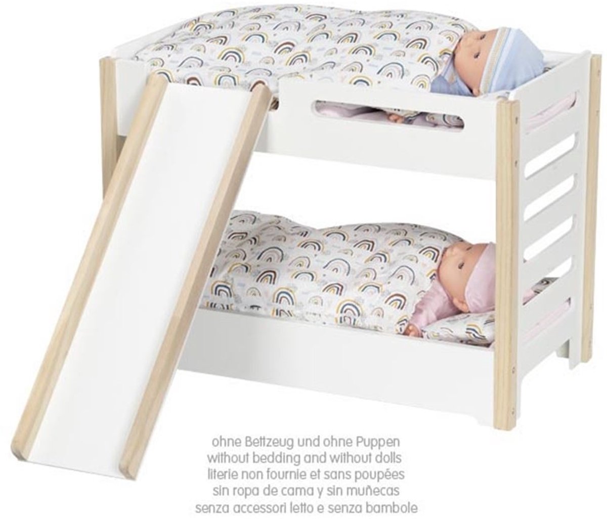 Lit empilé de poupée en bois Goki avec toboggan