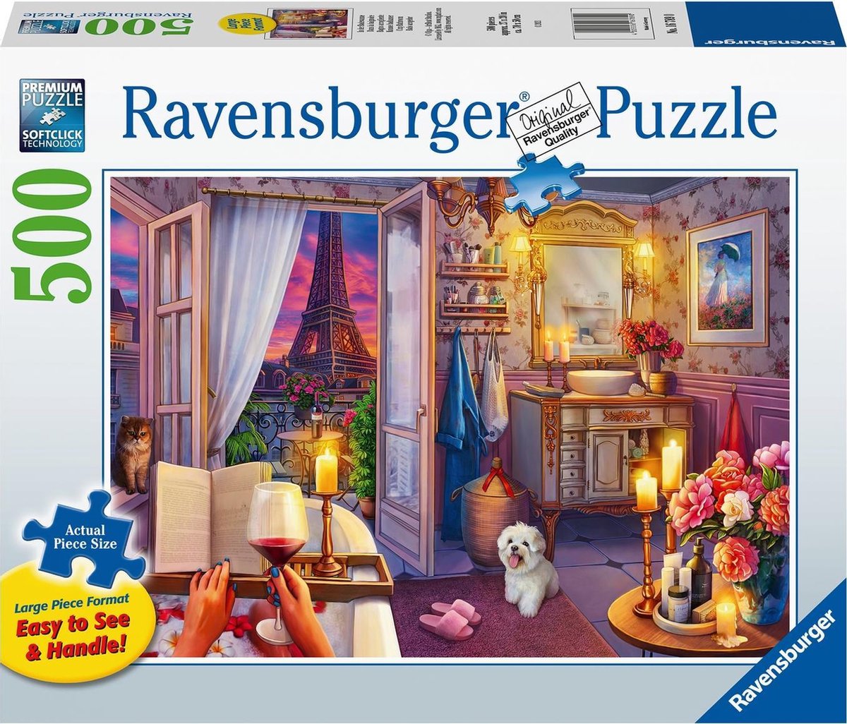 Ravensburger puzzle salle de bain confortable - puzzle - 500 pièces