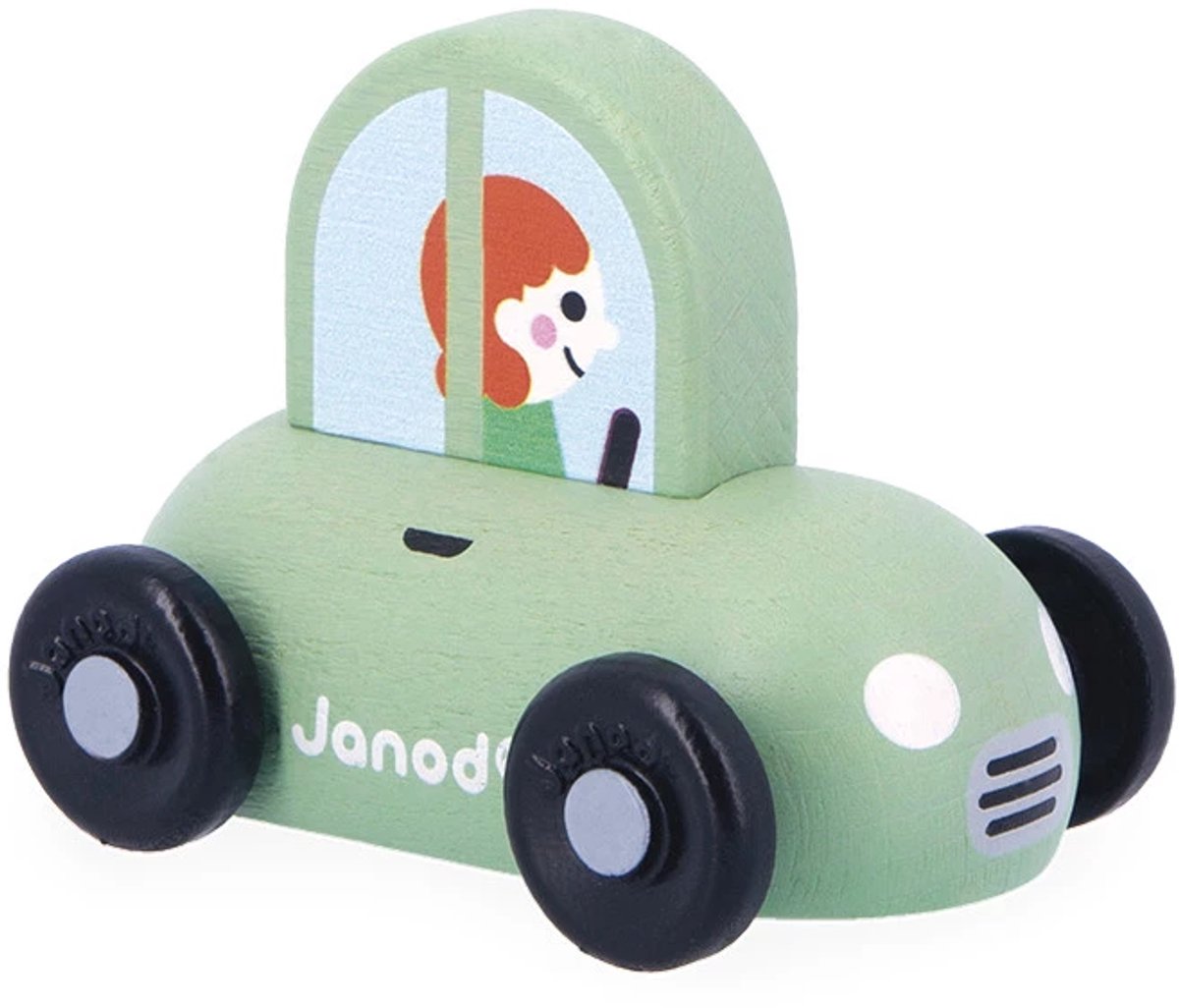 Janod - carrefour - voiture verte en bois