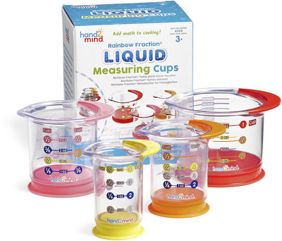 Ressources d'apprentissage tasses à mesurer jouets - fraction arc-en-ciel - éducatif. - 3+