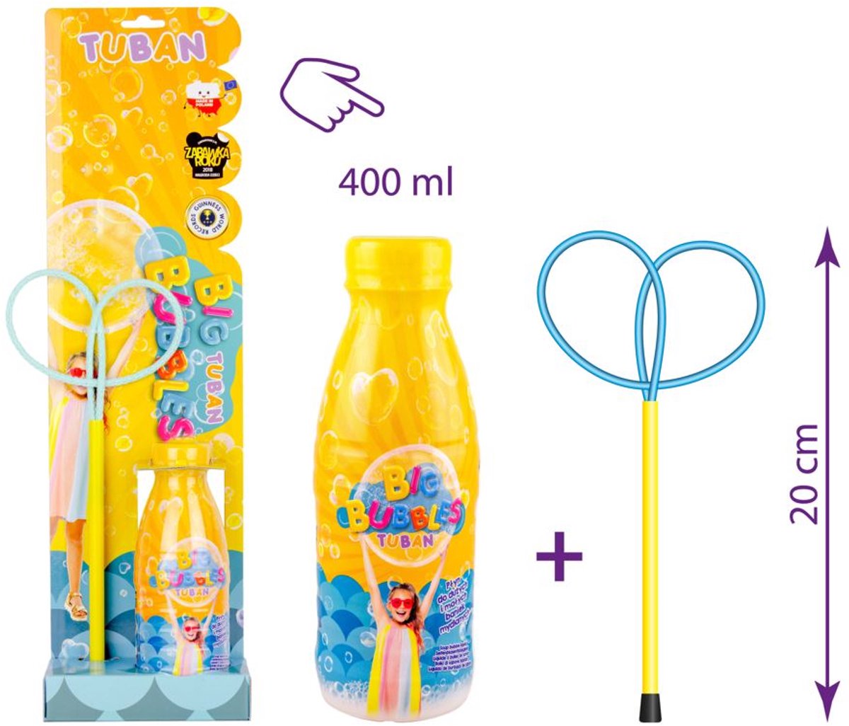 Tuban - set – anneau à bulles de savon mini papillon + liquide 400 ml