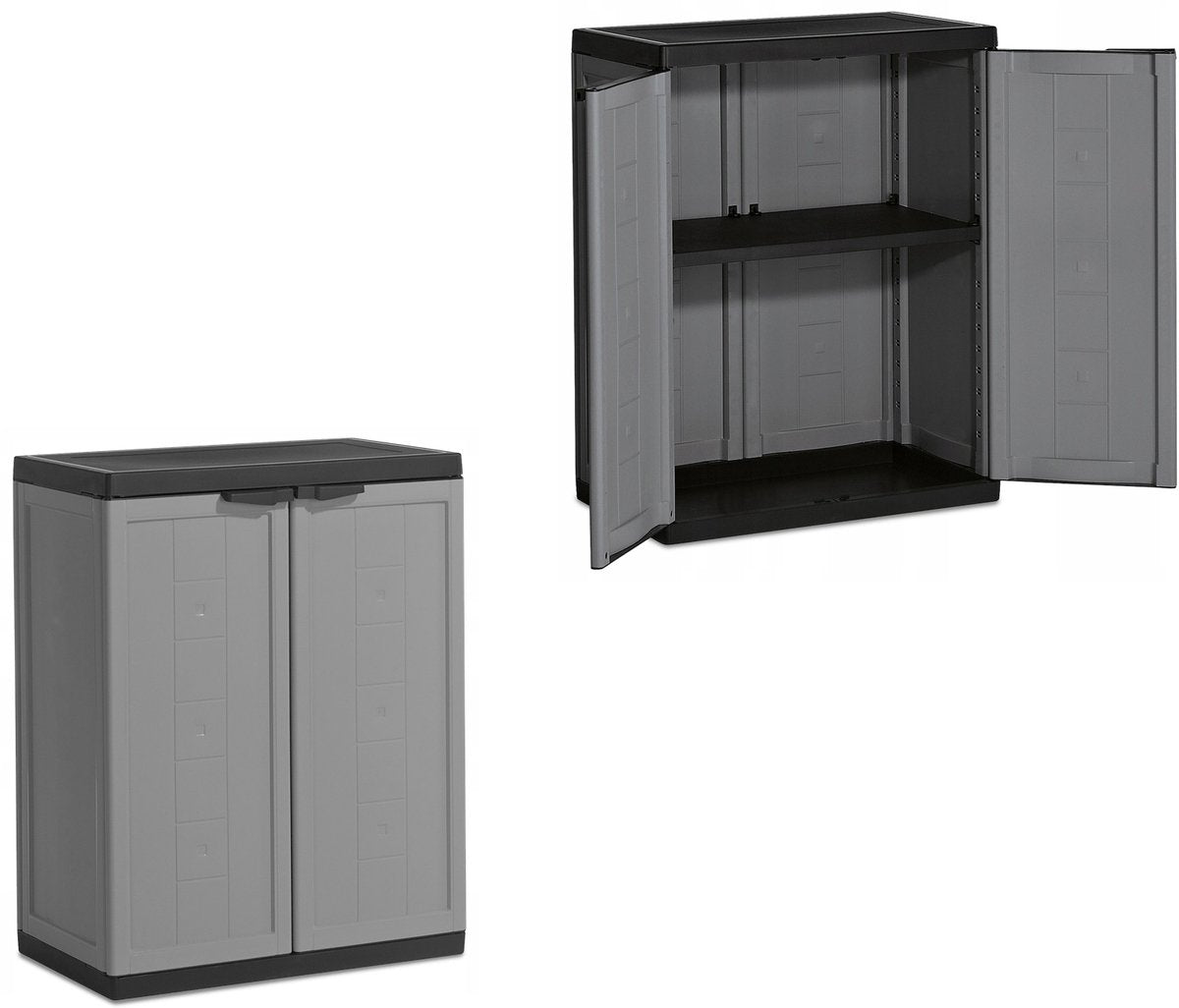 Kis jolly meuble de rangement bas - 68x85x39 cm - gris noir