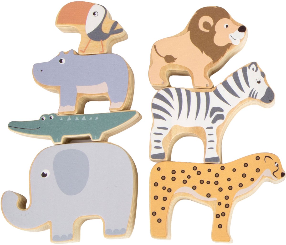 Petit pied safaridier en bois Balanspel, 7dlg.