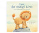 Livre pour enfants Jellycat Léo le lion courageux, livre câlin.