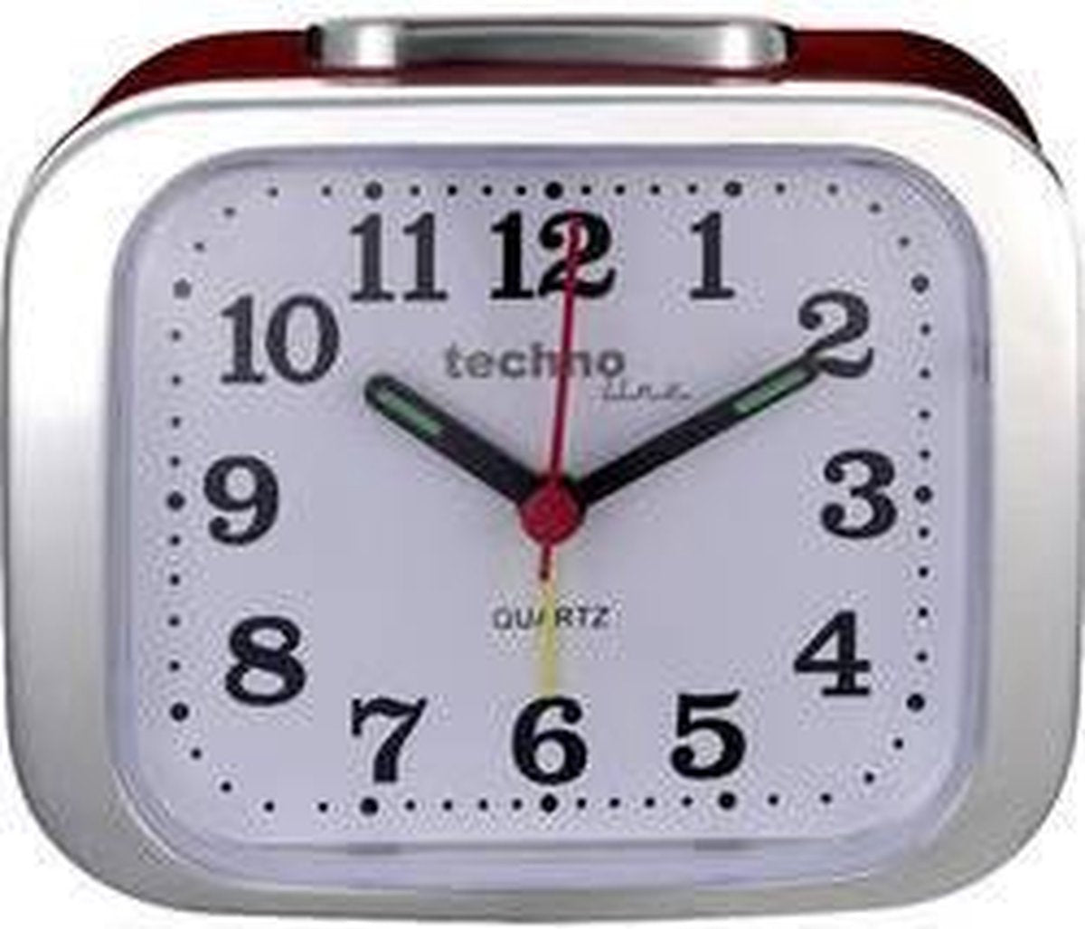 Technoline modèle XL rouge - réveil à quartz analogique au design rétro