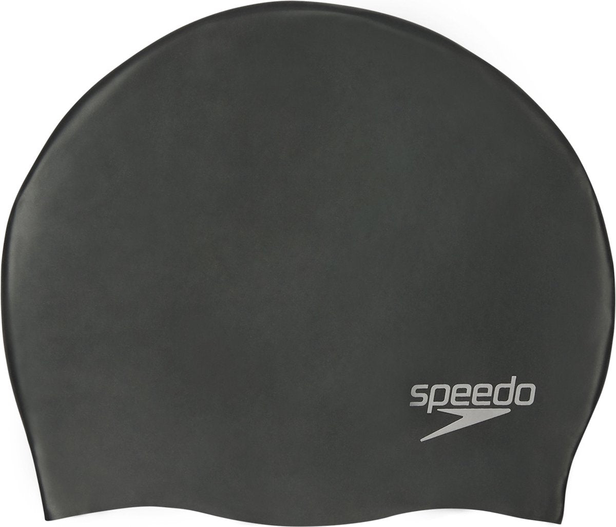 Bonnet de bain en silicone moulé uni Speedo - noir