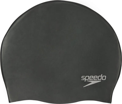 Bonnet de bain en silicone moulé uni Speedo - noir