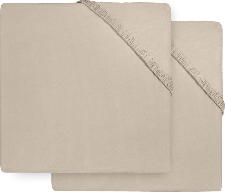 Jollein drap-housse matelas de parc bébé - nougat - jersey - 2 pièces - 75x95cm