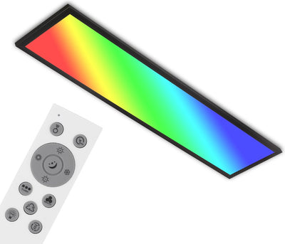 Briloner - Plafonnier LED - Plafonnier avec RGB CCT - dimmable - avec télécommande - 100x25x6,6 cm (LxPxH)