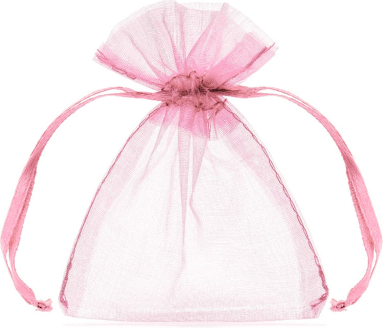 Sacs en organza pour décoration de fête rose (10 pièces)