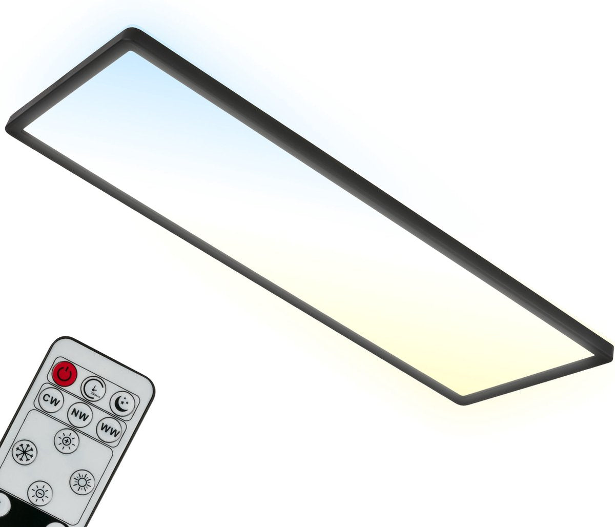 Briloner slim - Plafonnier LED - avec télécommande - dimmable - 23w - 3000lm - noir