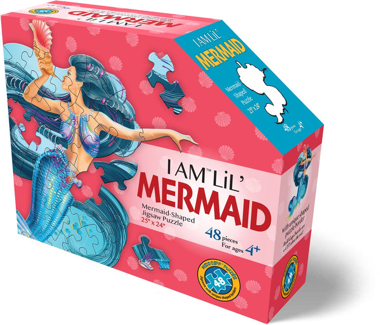 Puzzle Mad Capp sirène fantaisie 48 pièces en carton pour enfants.