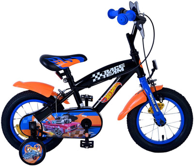 Vélo pour enfants Volare Hot Wheels - garçons - 12 pouces - noir orange bleu - deux freins à main