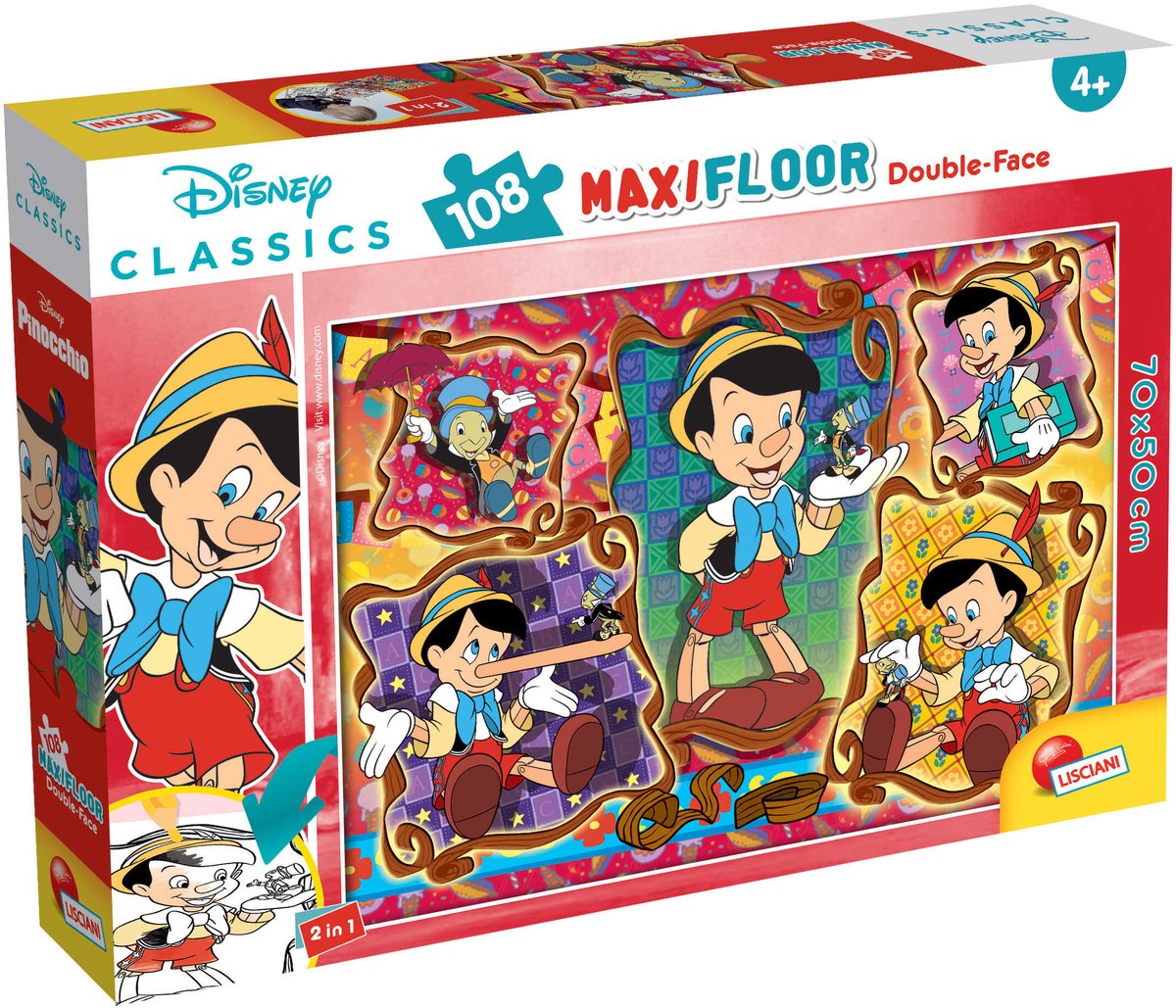 Lisciani Disney puzzle df maxi étage 108 pinocchio