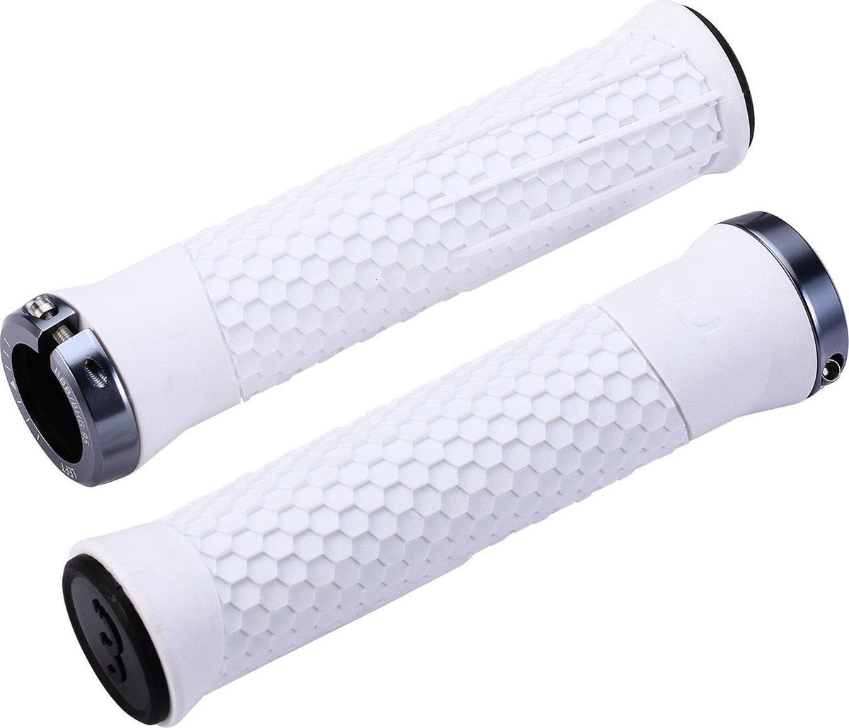 Bbb poignées de vélo vélo python - poignées de vélo avec adhérence maximale - blanc - longueur 142 mm - bhg-95