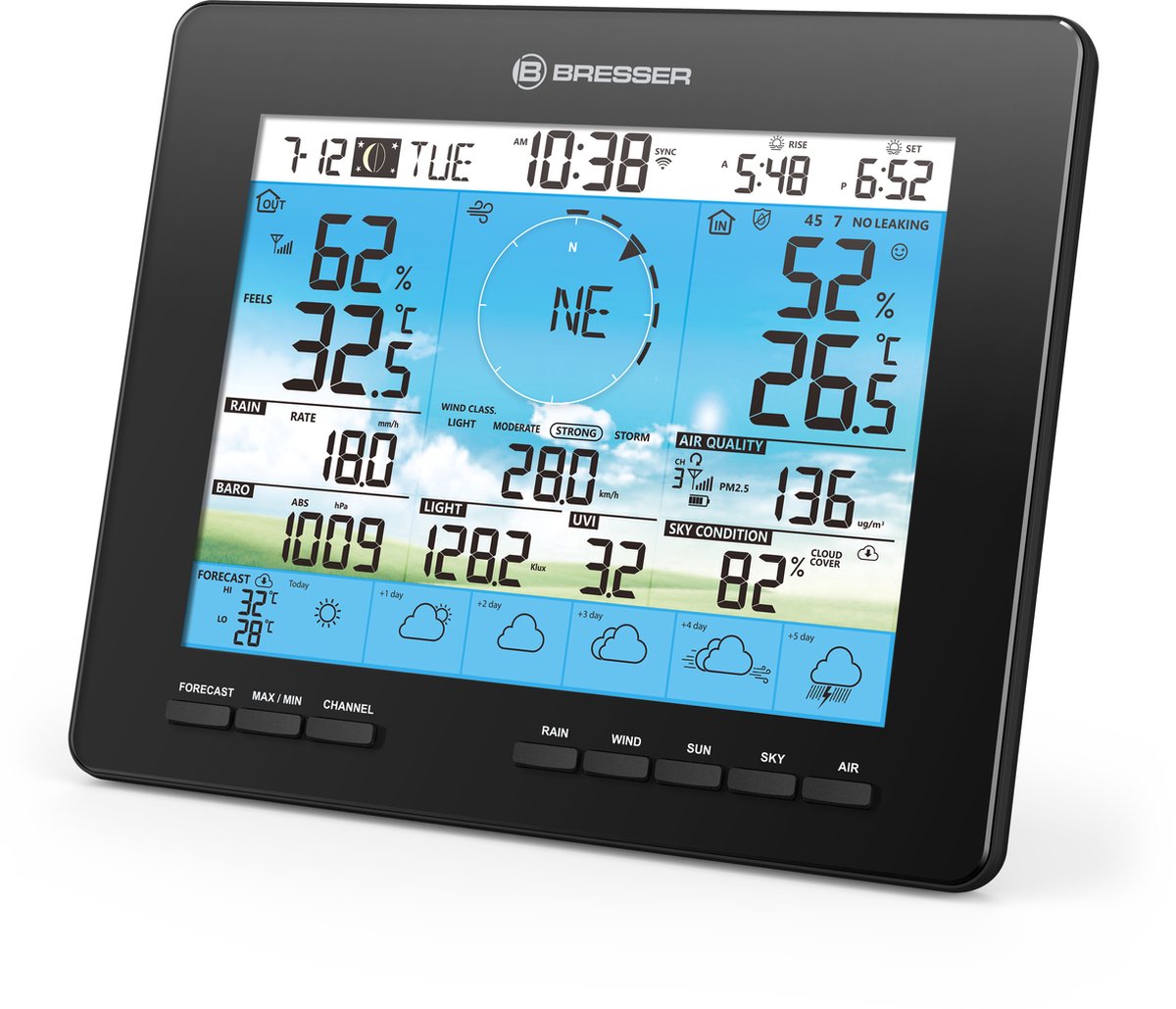 Station météo Bresser - écran de base - compatible avec 7003210 - sans capteur