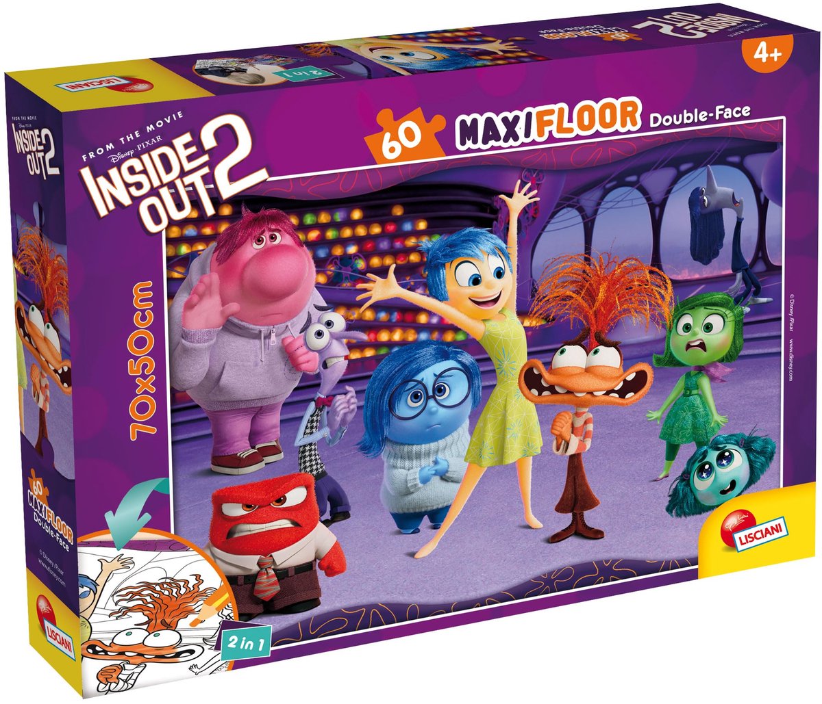 Lisciani Disney puzzle df maxifloor 60 à l'envers 2