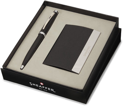 Coffret cadeau stylo à bille Sheaffer-100 g9317-nickel noir mat-avec porte-carte de visite-sf-g2931751-3