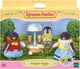 Familles Sylvanian 5694 pingouin familial - 3 figurines en peluche veloutées - chariot de glace