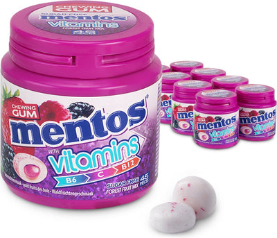 Mentos gum vitamines fruits des bois - chewing-gum - sans sucre - 8x45 pièces