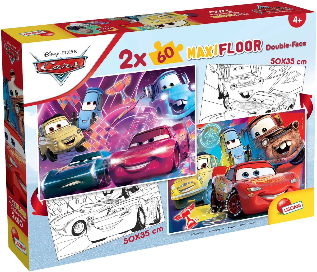 Lisciani Disney puzzle df maxifloor 2 x 60 voitures