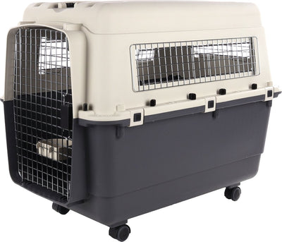 Flamingo caisse de transport chien xl 90×60×74 cm – cage de transport nomade gris foncé