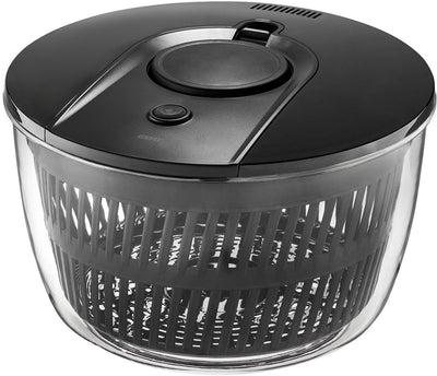 Essoreuse à salade Gefu push it 5 litres - séchoir à salade en acier inoxydable avec mécanisme à pression - poignée à salade - antidérapante - 5l