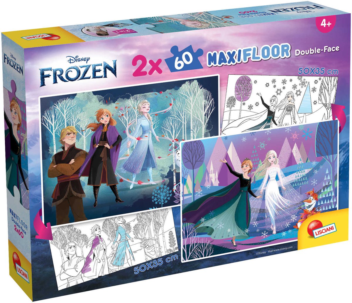 Lisciani Disney Puzzle Df Maxifloor 2 x 60 La Reine des Neiges