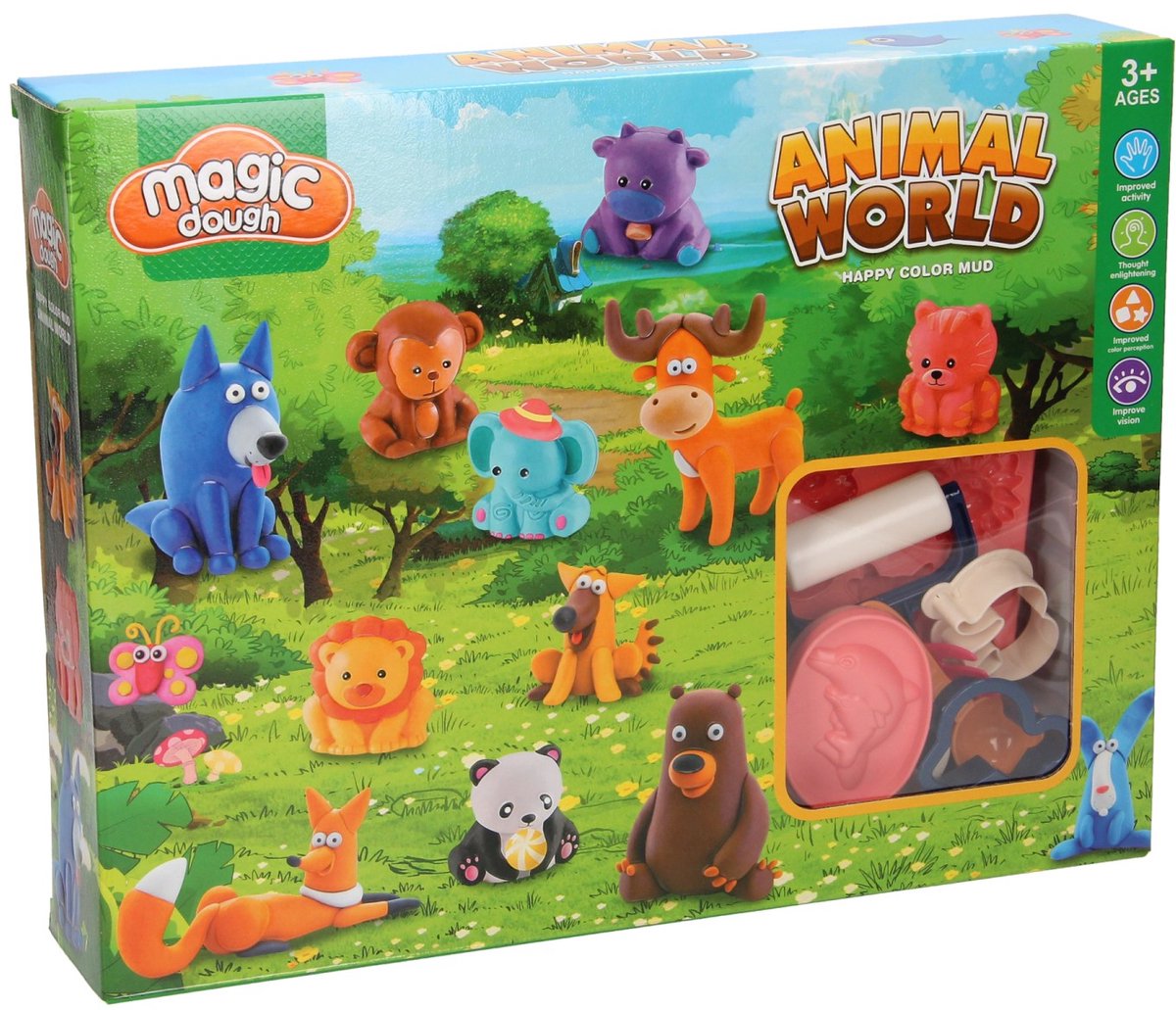 Ensemble d'argile du monde animal - 6 pots en argile