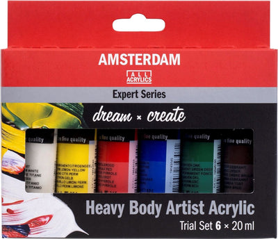 Ensemble de test de peinture acrylique série expert Amsterdam | 6x20 ml