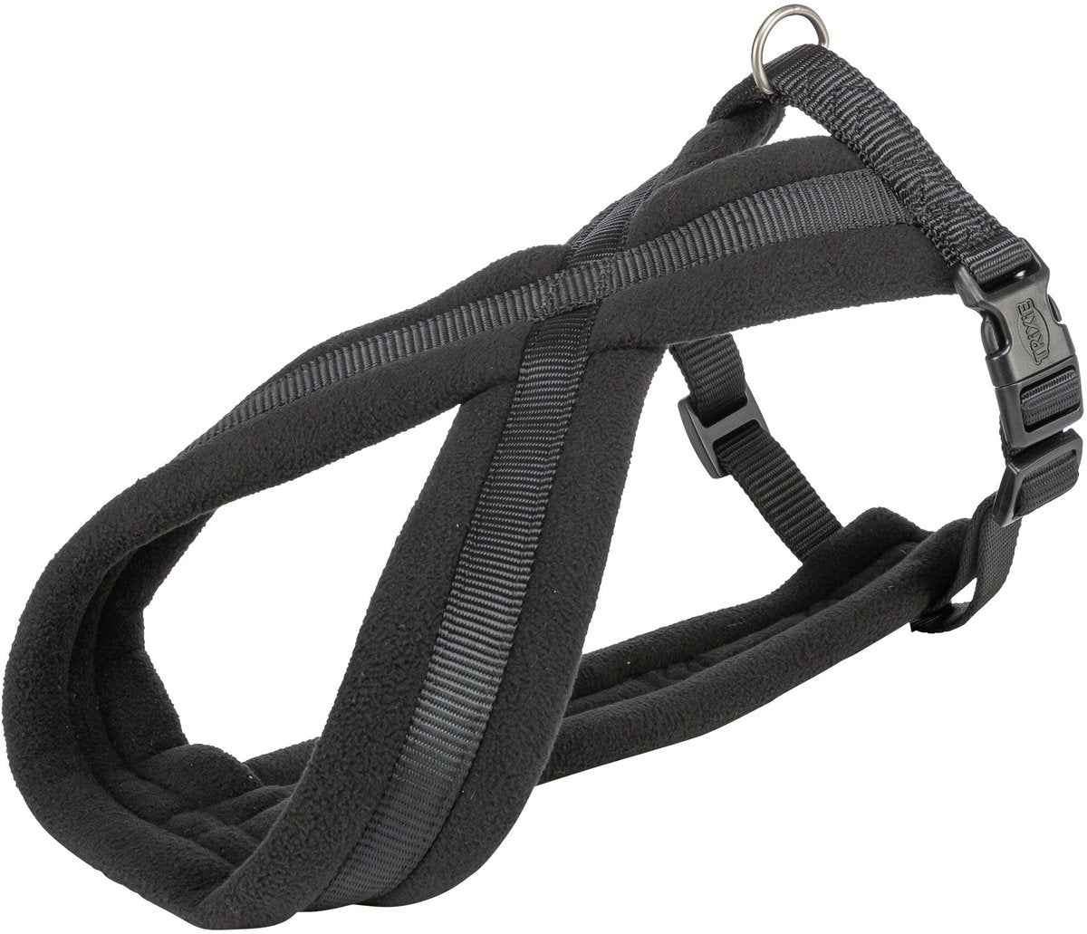 Harnais pour chien Trixie - confortablement réglable noir 40-70x2cm - rembourrage en polaire, sangle