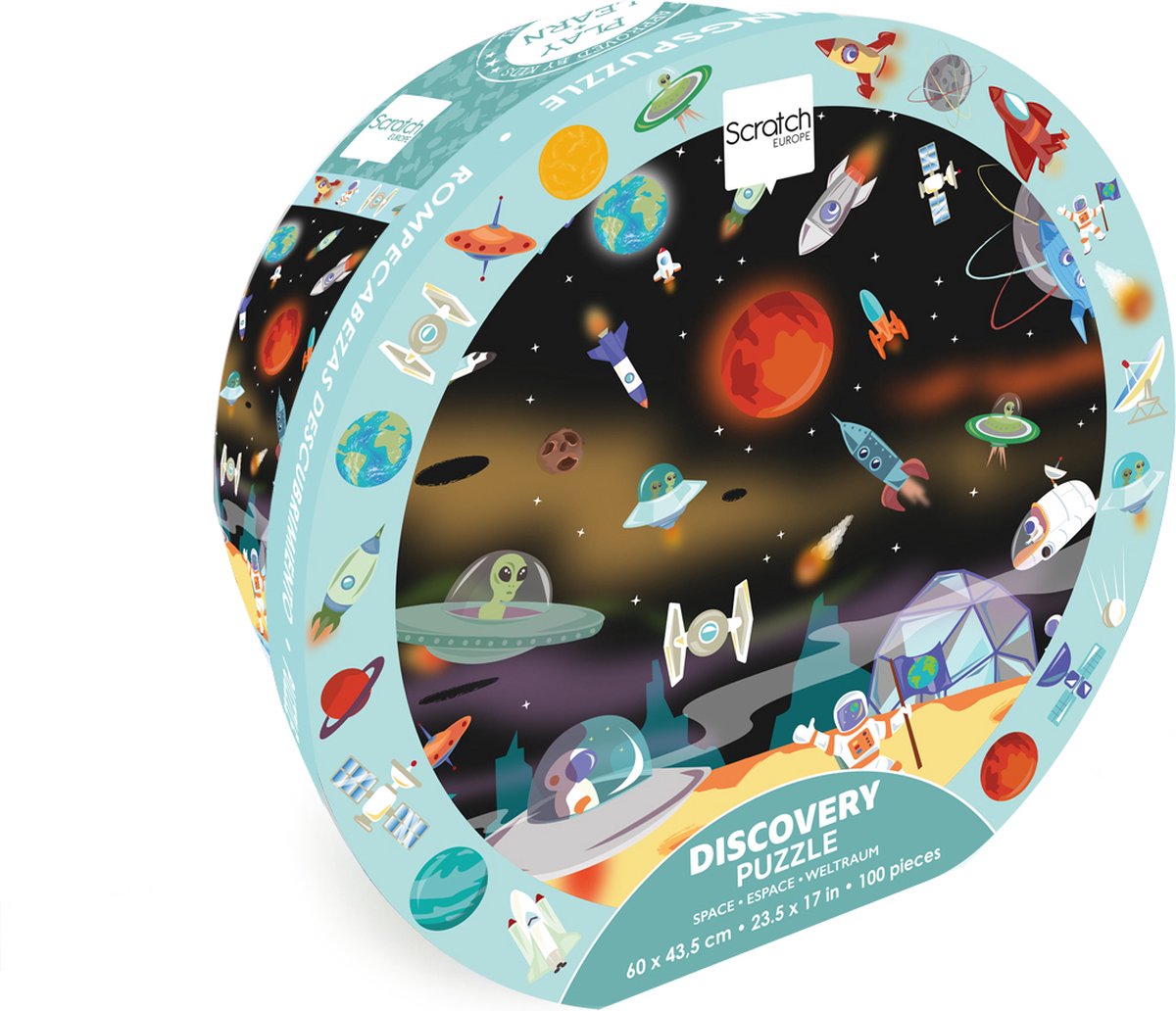 Puzzle découverte Scratch - espace - 60x43,5cm - 100 pièces - 5 ans