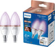 Philips Lighting philips smart Lighting - lampe bougie pack de 2 - éclairage LED intelligent - lumière colorée et blanche - e14 - 40w - mat - wi-fi