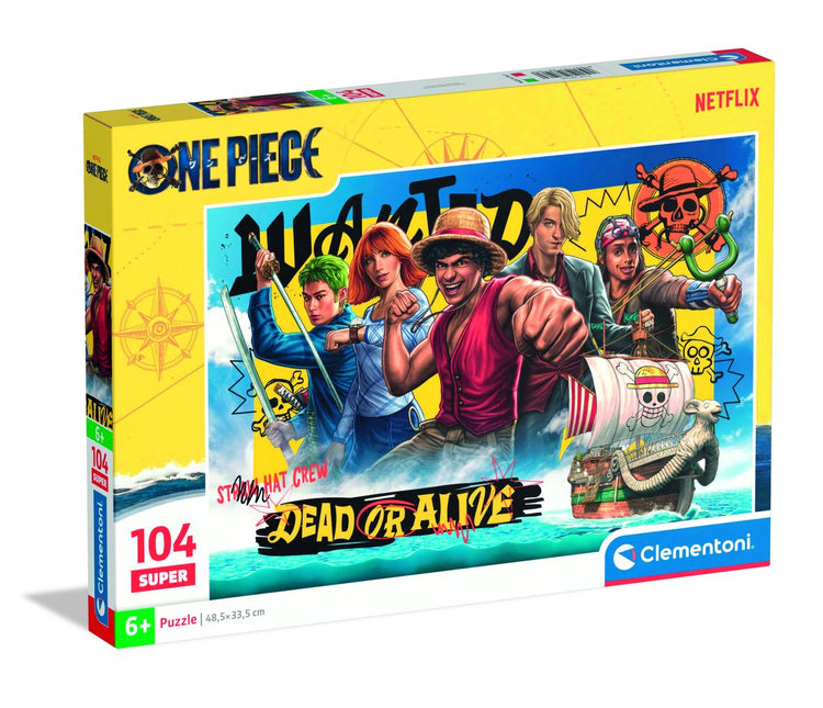 Clementoni puzzle une pièce 104 pièces - jeux de puzzle anime netflix - jouets éducatifs pour enfants, filles et garçons à partir de 6 ans